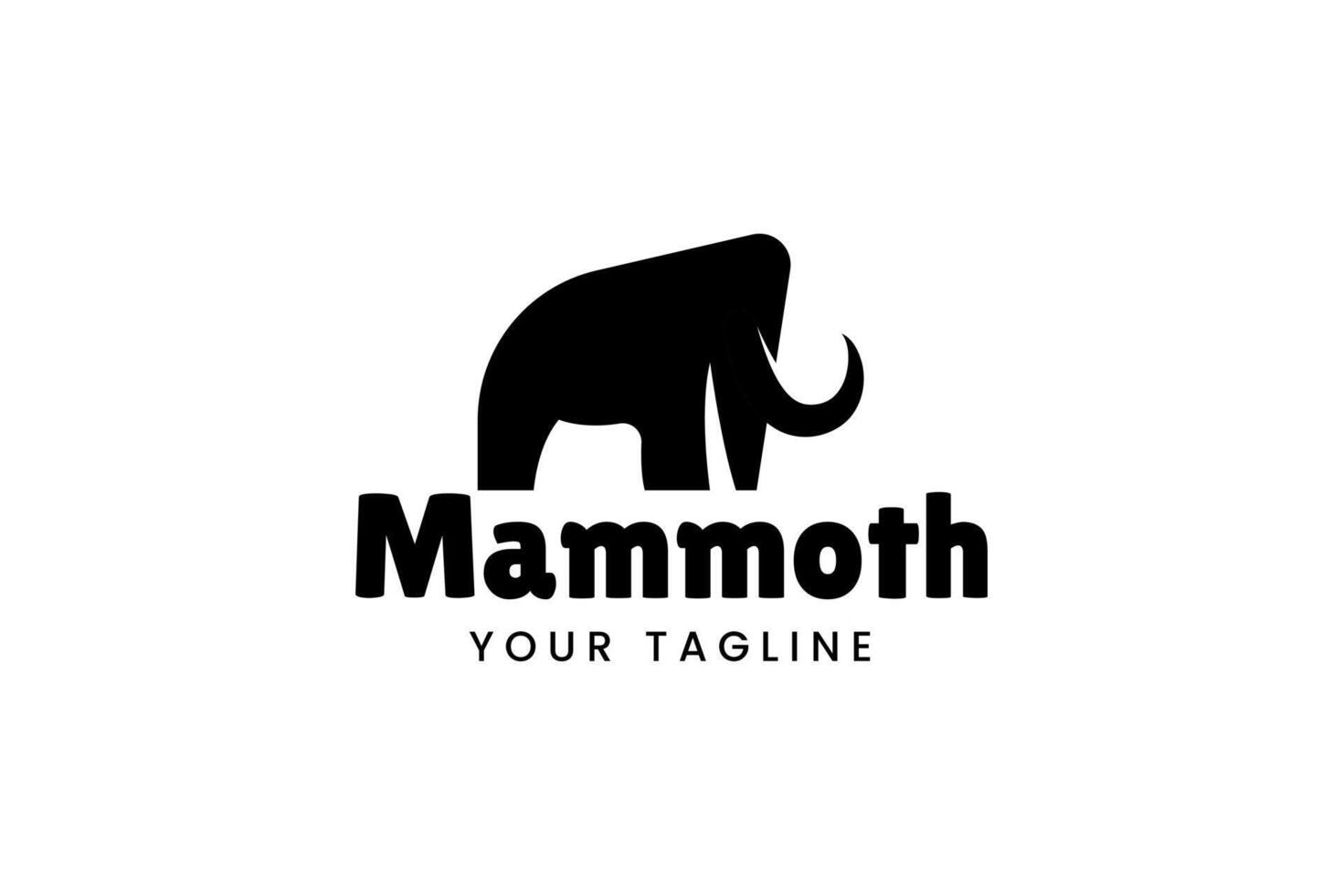 mammoth elephant logo icon illustration. mammoth ancient animal line logo mascot design. vector