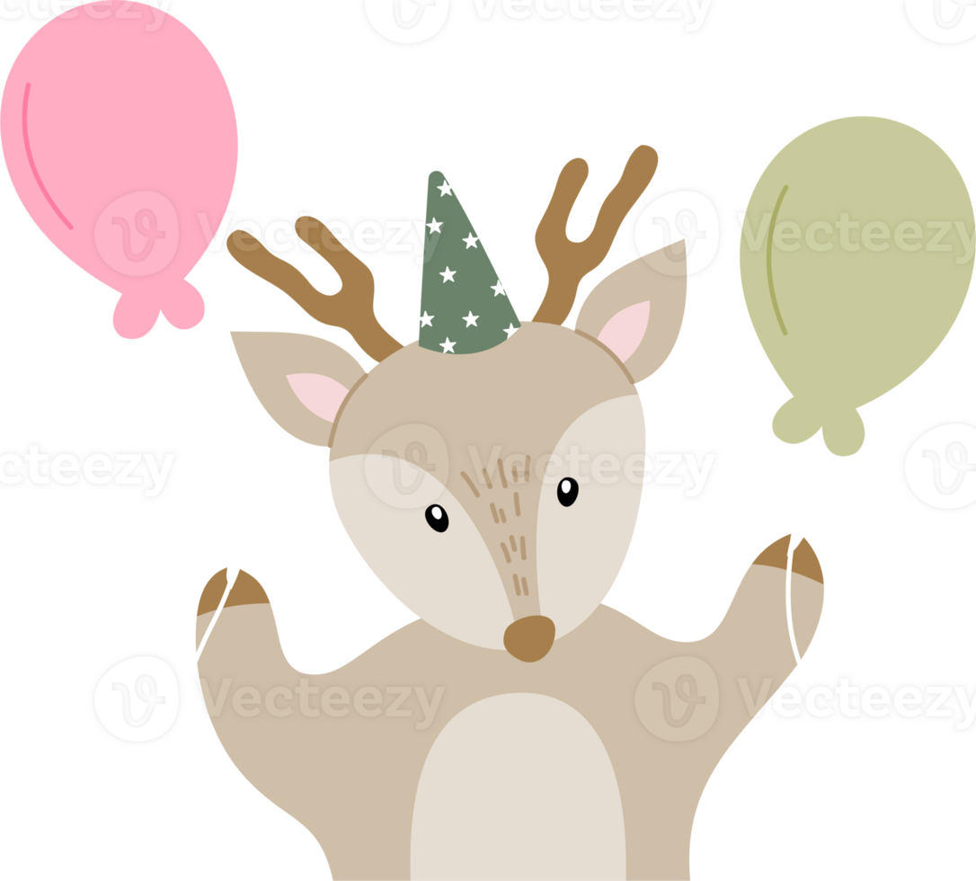cute deer birthday animal png