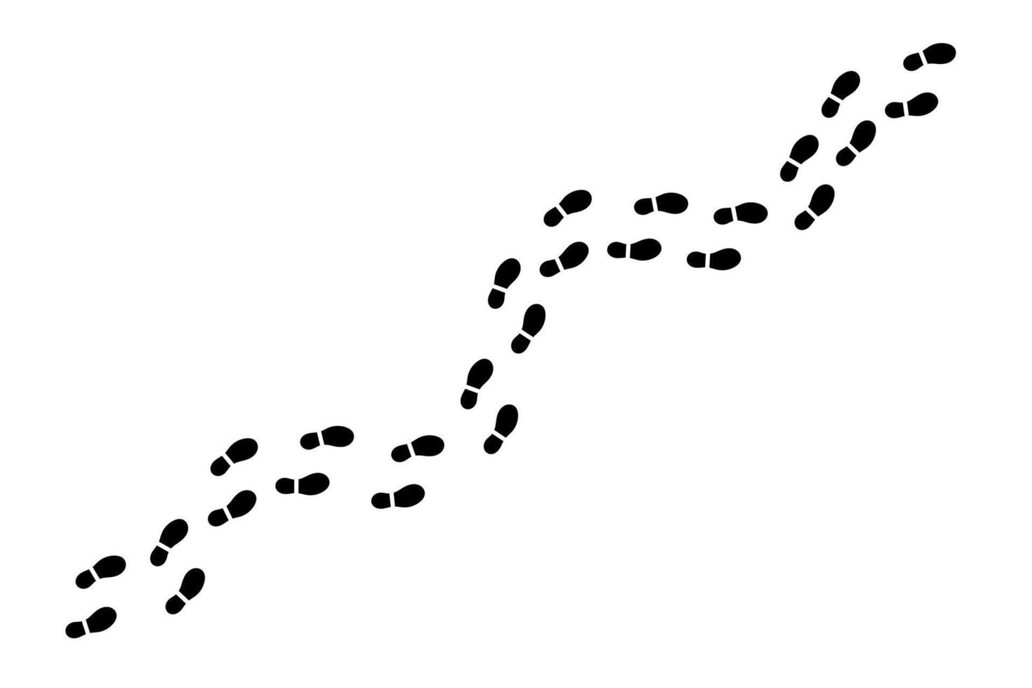 Illustration of footprints on a path, icon design. Isolated on white. vector