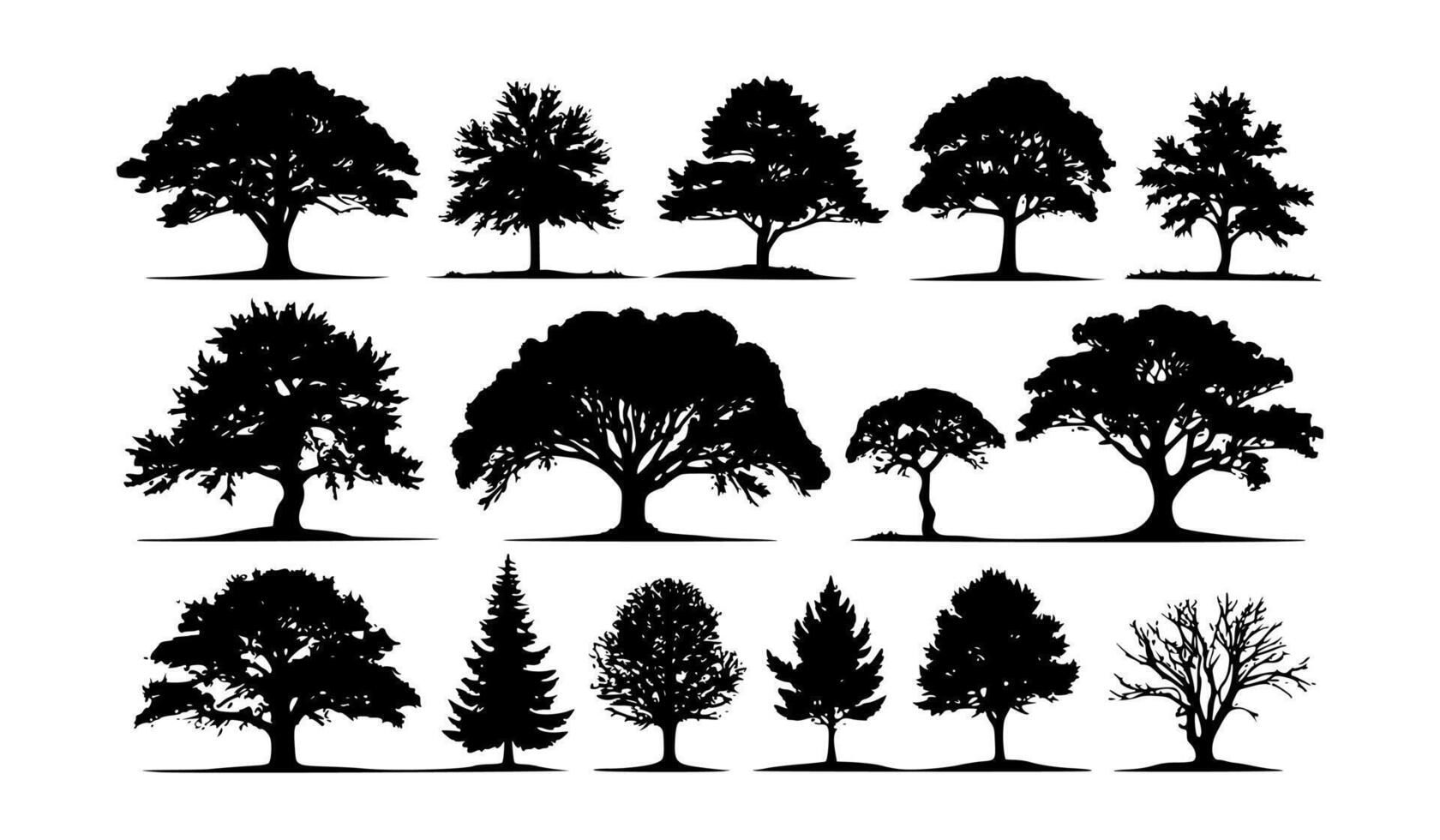 Gathering of tree outlines. vector