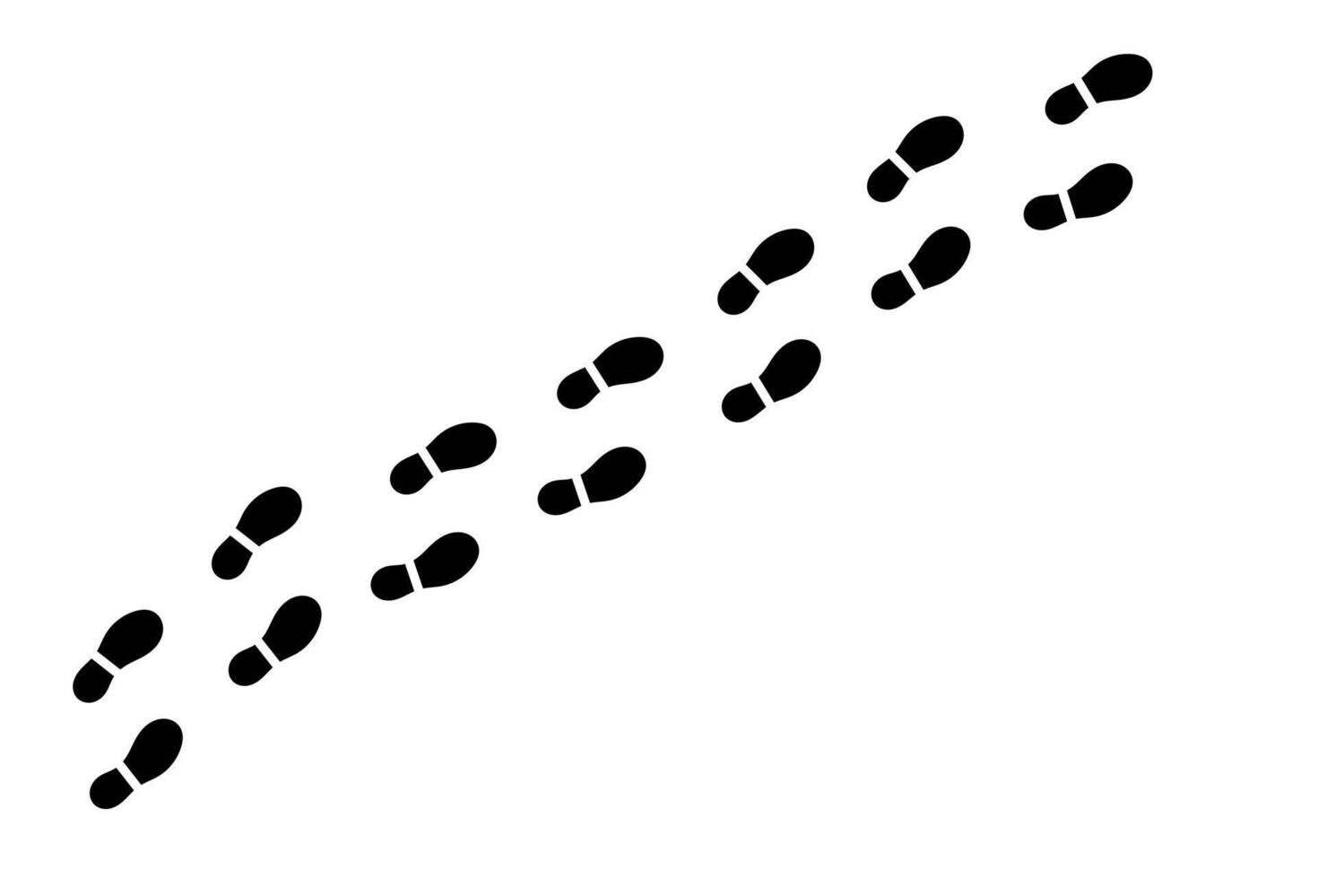 Icon depiction of step footprints, pathways. Isolated on a clean white background. vector