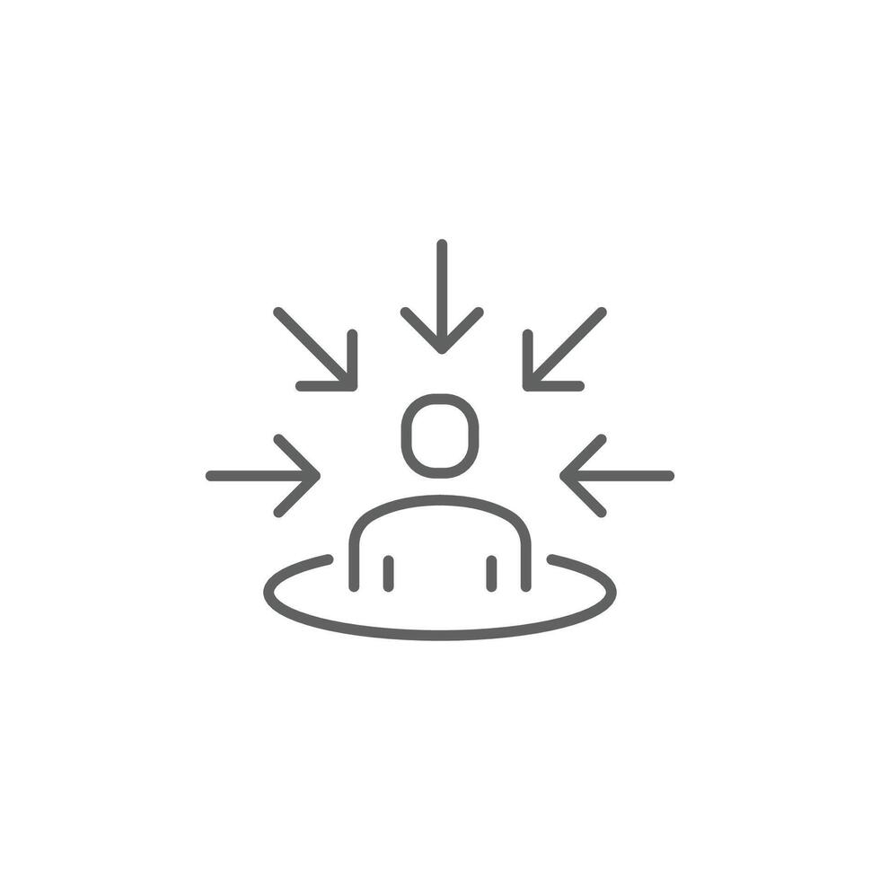 Target audience. Customer, client targeting. Consumer centricity. Aim people sign vector