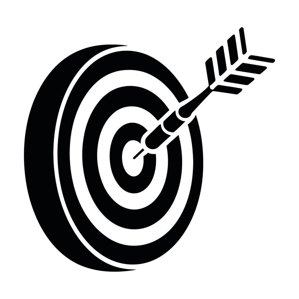 Target with Arrow Icon Illustration vector