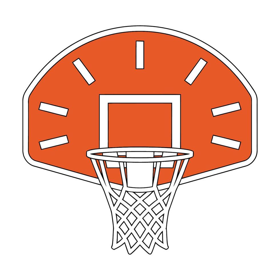 Cartoon Basketball Hoop with Backboard Illustration vector