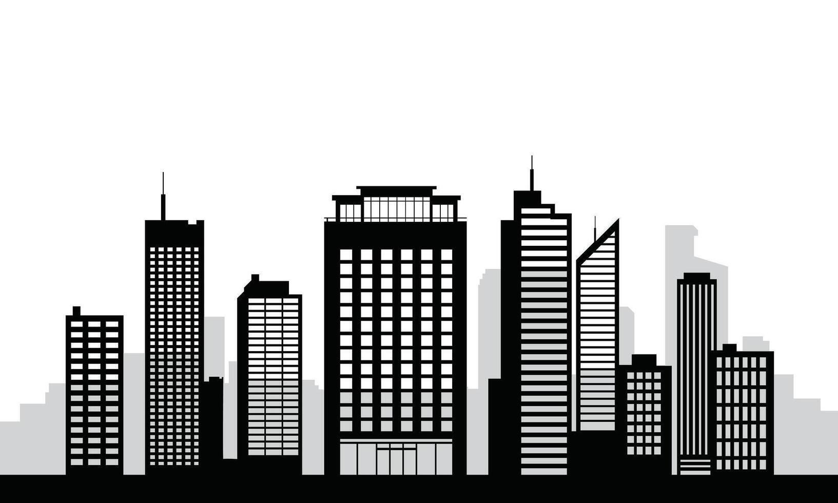 Flat city building icon set sign symbol vector