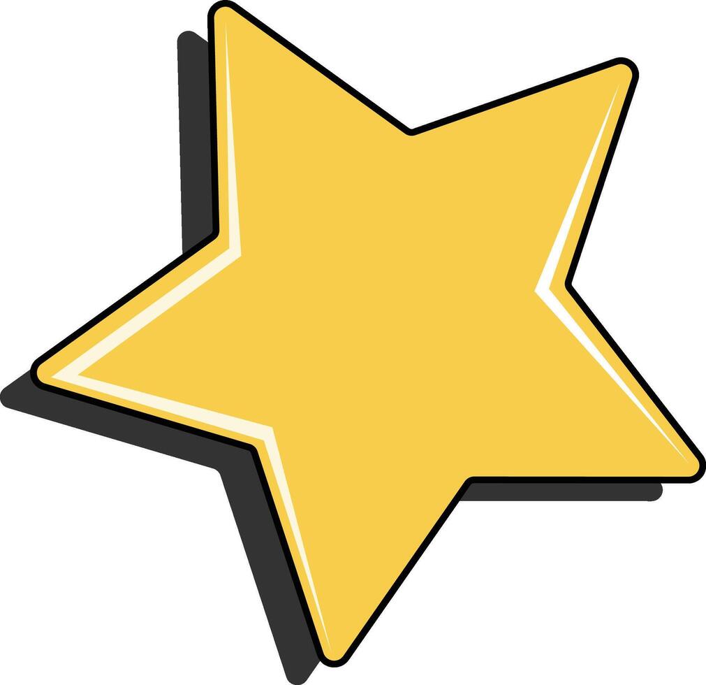 Cartoon yellow color star icon flat design vector
