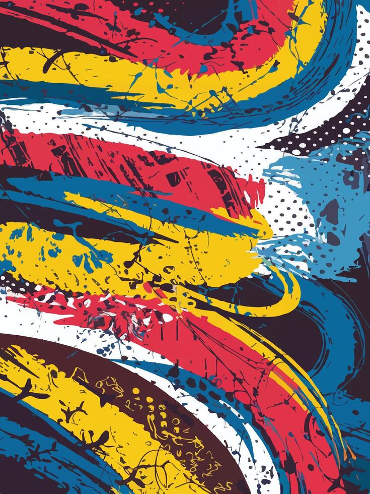 Abstract geometric yellow colorful paint grunge brush texture With halftone pattern for print, fabric, wallpapers, and clothes. vector