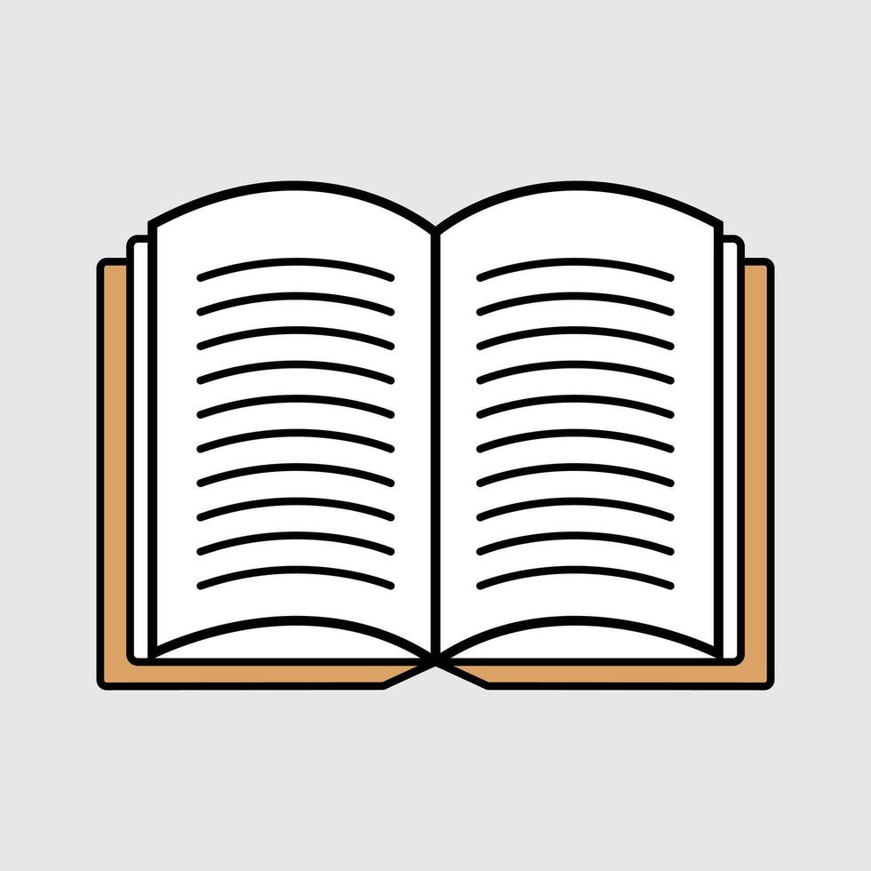 Book flat icon clip art design. Single high quality outline book symbol clip art vector