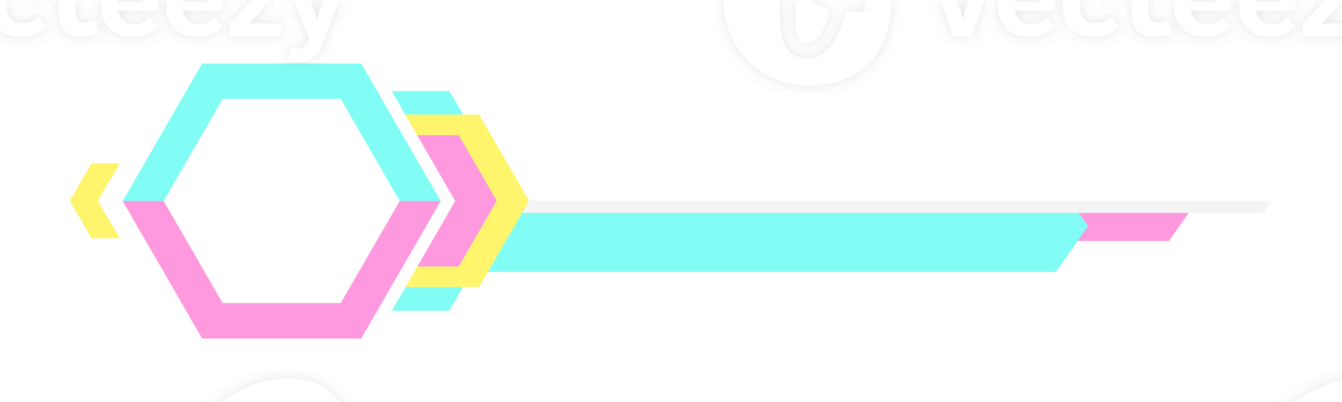 Modern futuristic colorful hexagon lower third design png