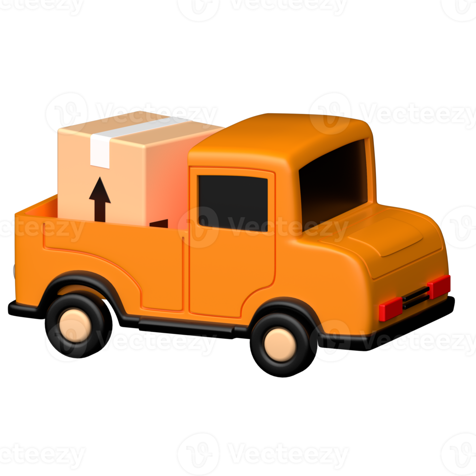 Deliver Truck 3d icon. Transparent background png