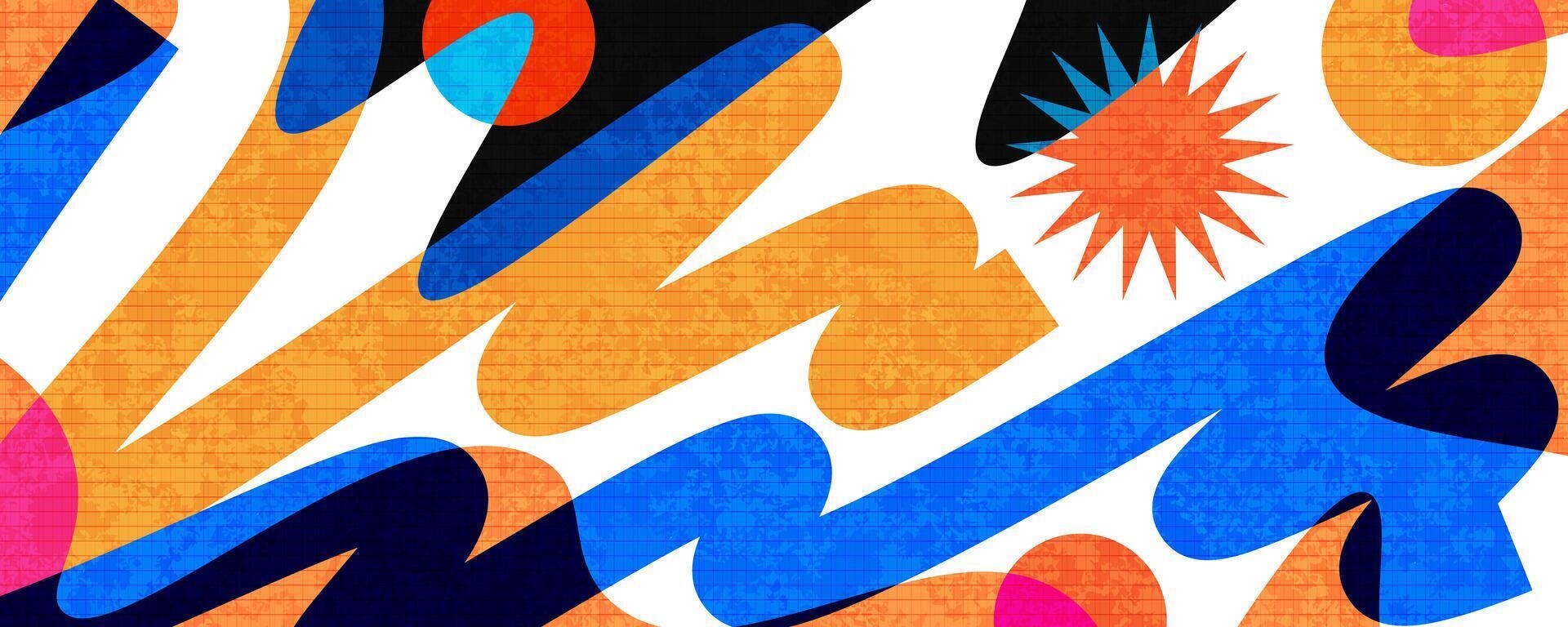 Abstract and Creative Background with Colorful Retro Elements and Texture Effect. Cover or Banner Design Template with Modern and Minimal Style for Identity, Branding, Advertising or Promotion vector