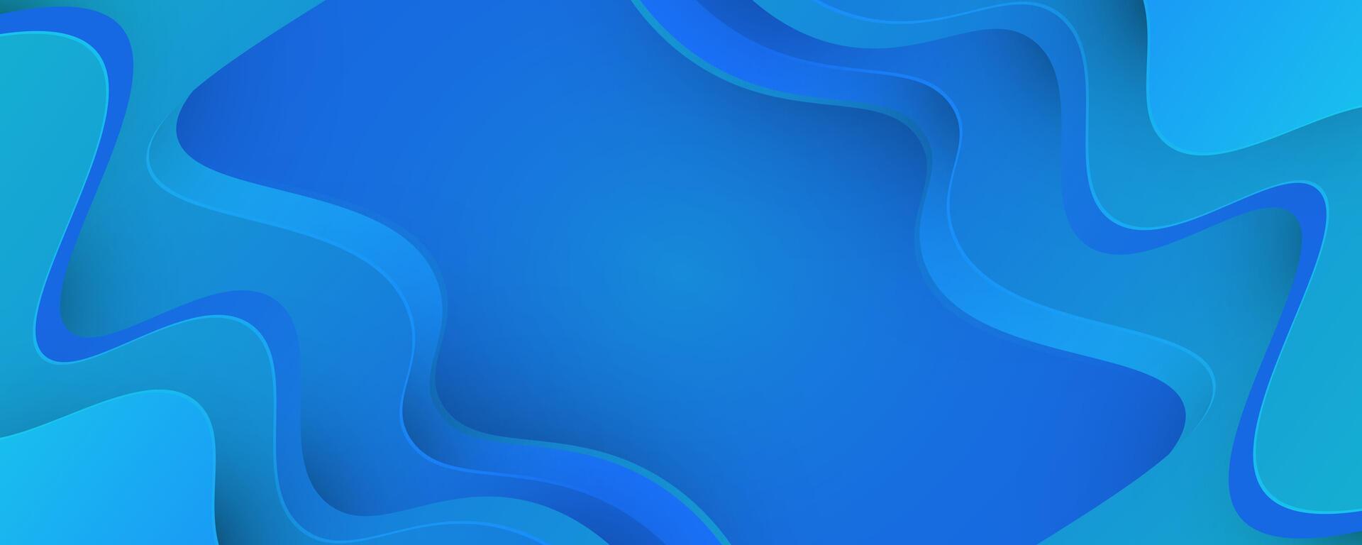 Abstract Fluid Blue Wave Background in Papercut Style vector