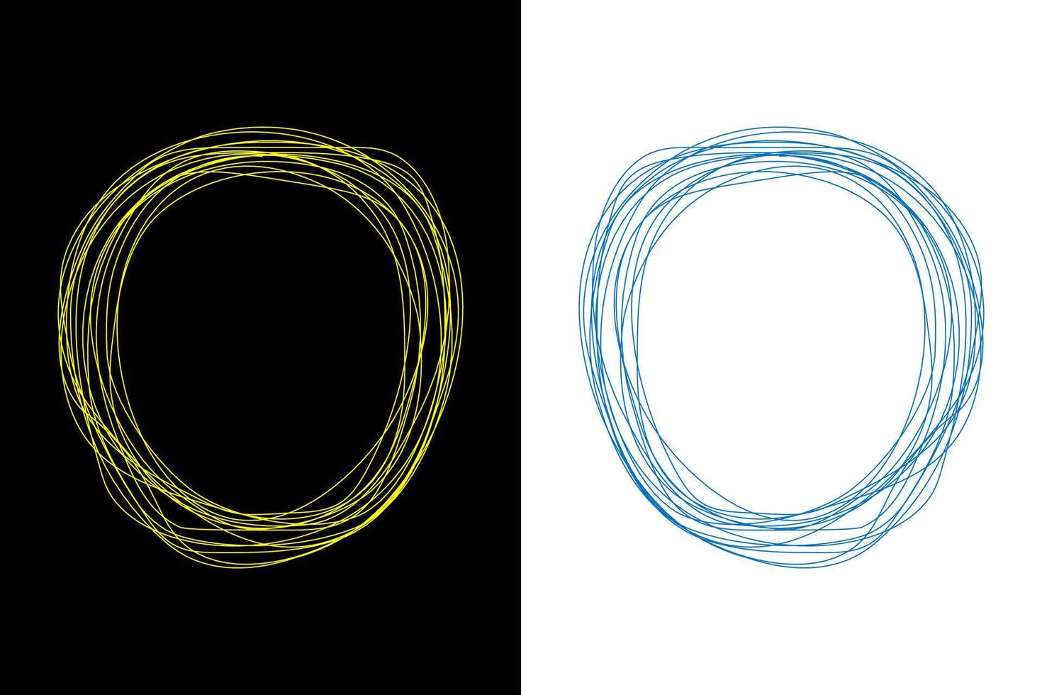 Hand drawn complex scribble circle on an isolated background. vector