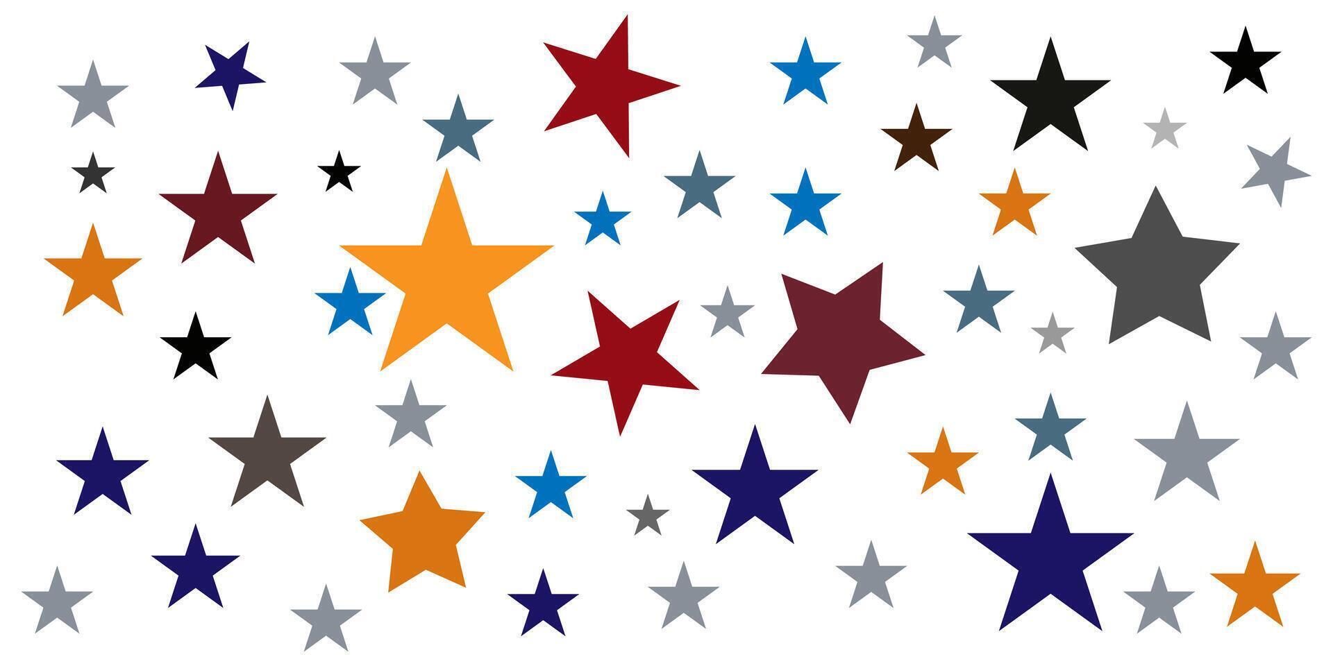 50 stars wall stickers for childrens room illustration. Wall sticker set. vector