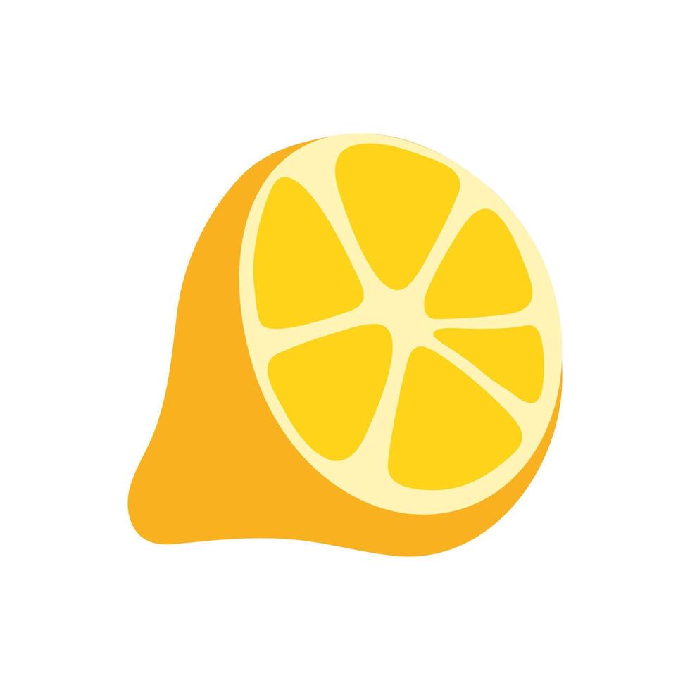 Freshly cut lemon with vibrant yellow slices, perfect for beverages and culinary uses vector