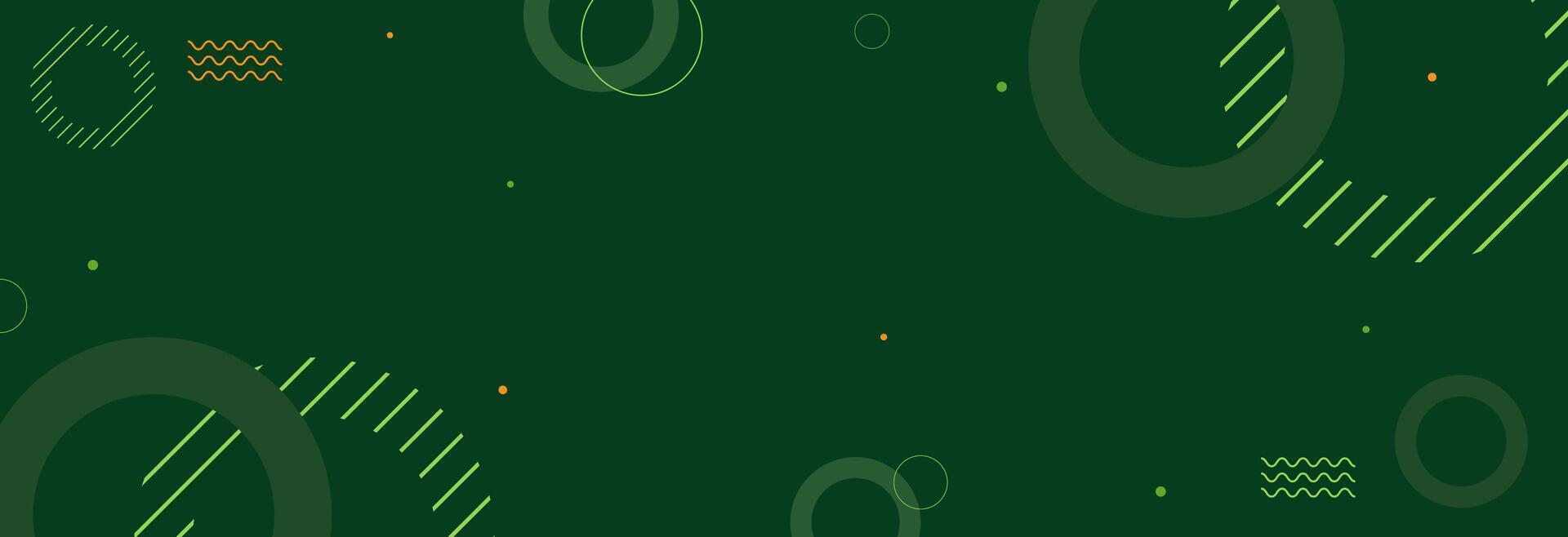 Abstract green geometric memphis background vector
