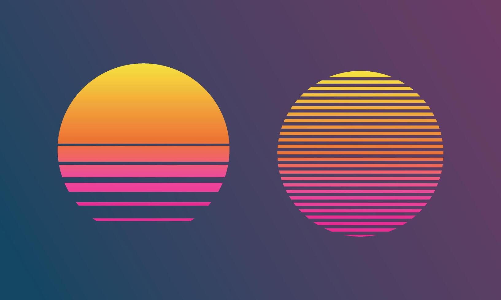 Retro futuristic moon. 80s or 90s trendy vintage moon sliced vector