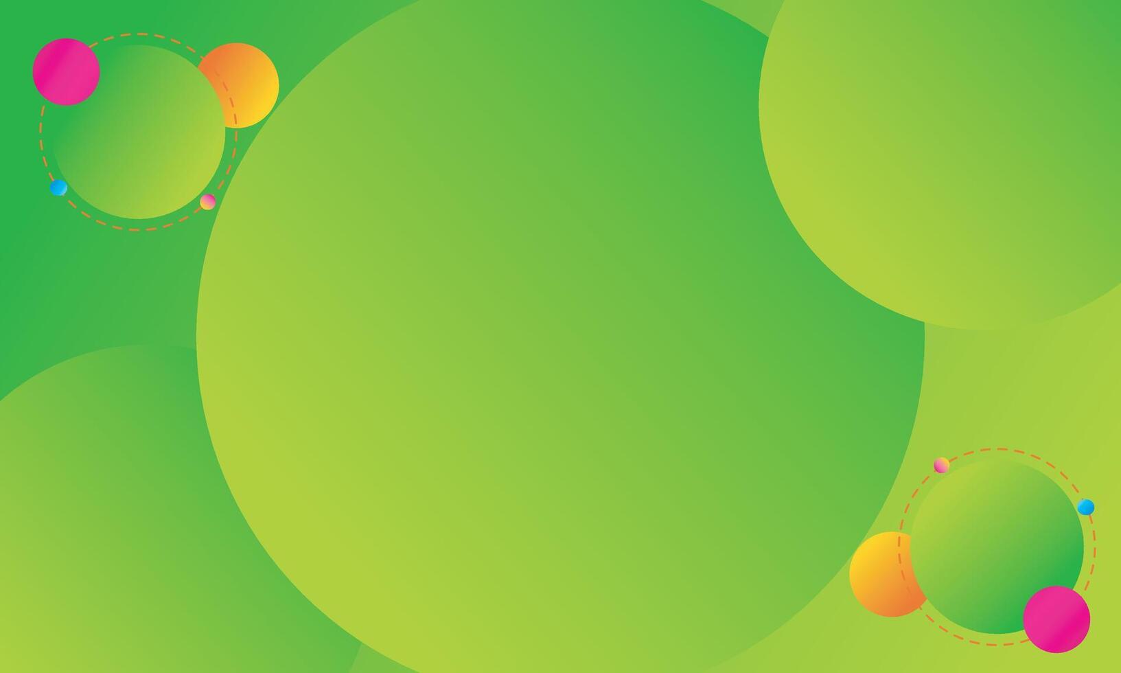 Abstract green background with circles composition vector