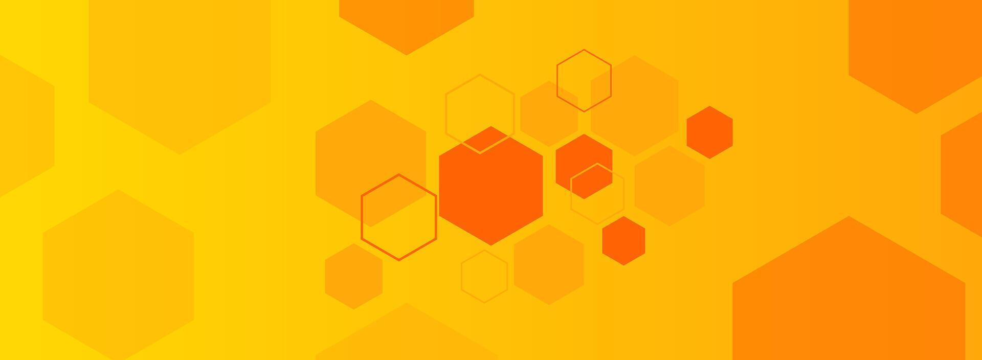 Abstract orange with hexagon concept design background vector
