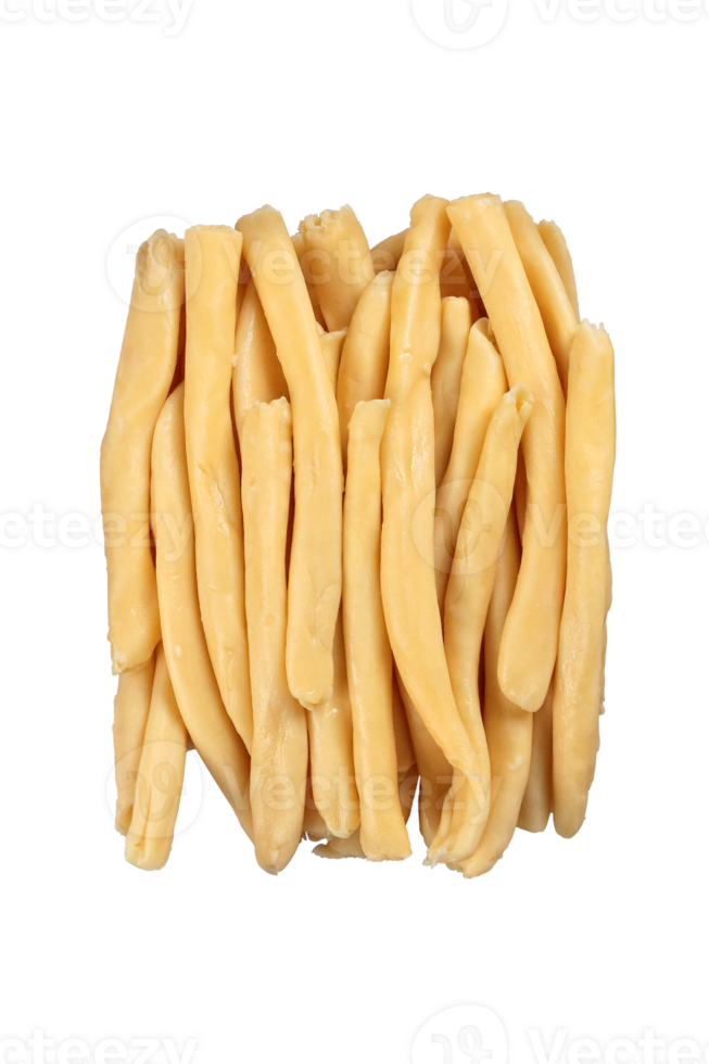 Classic Italian raw Fusilli pasta seen from above on neutral background png