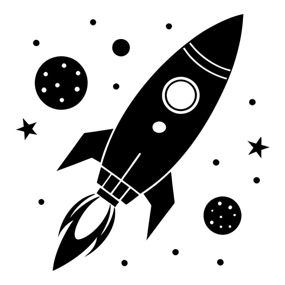 Rocket silhouette illustration vector