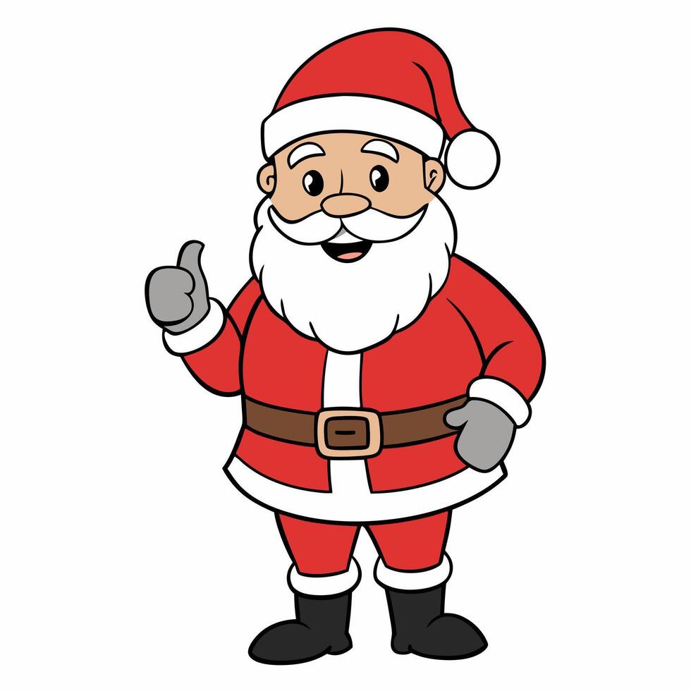 Smiling Santa Giving the Thumbs Up for Christmas Cheer vector