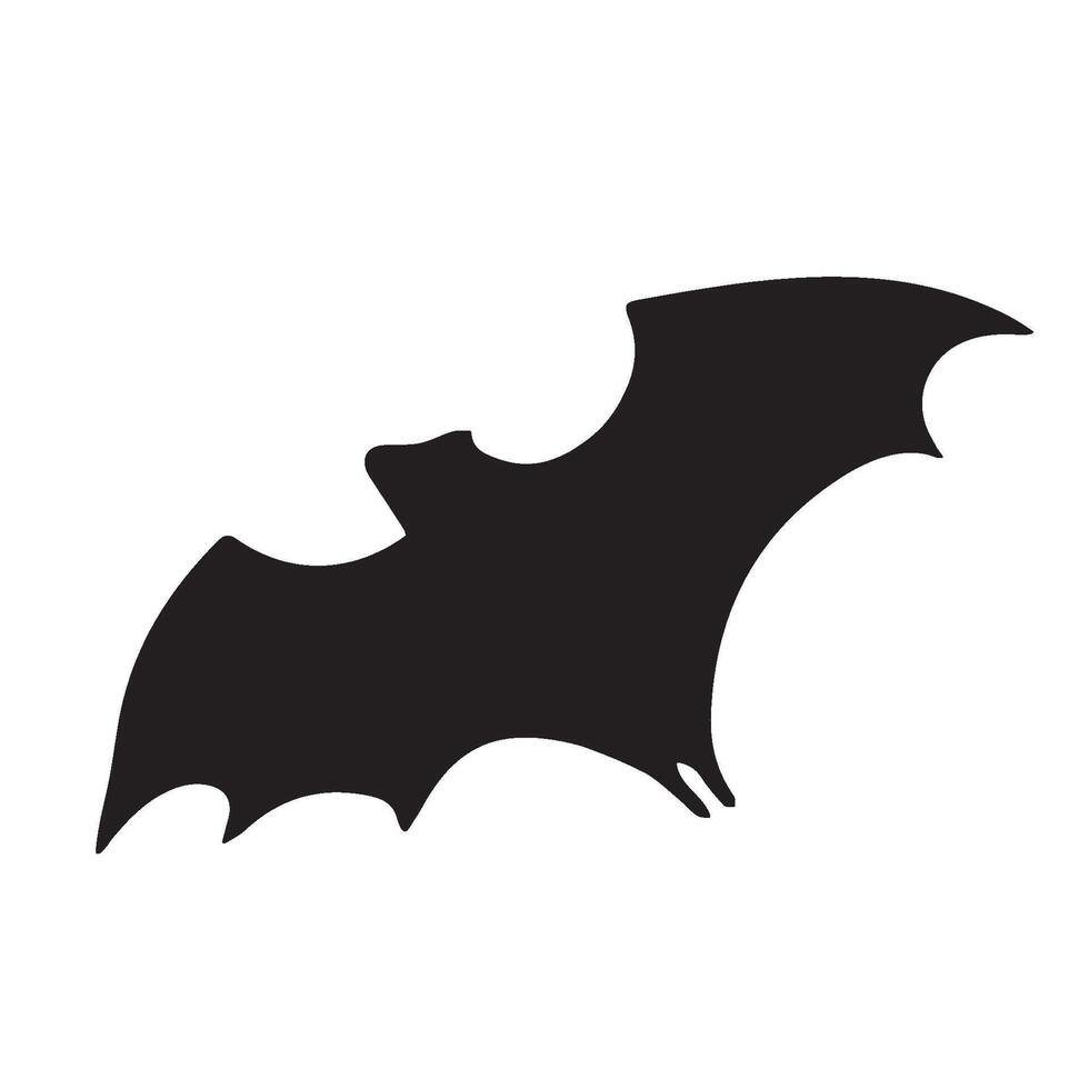 Simple black bat isolated on transparent background. Halloween black flying vampire bat. vector