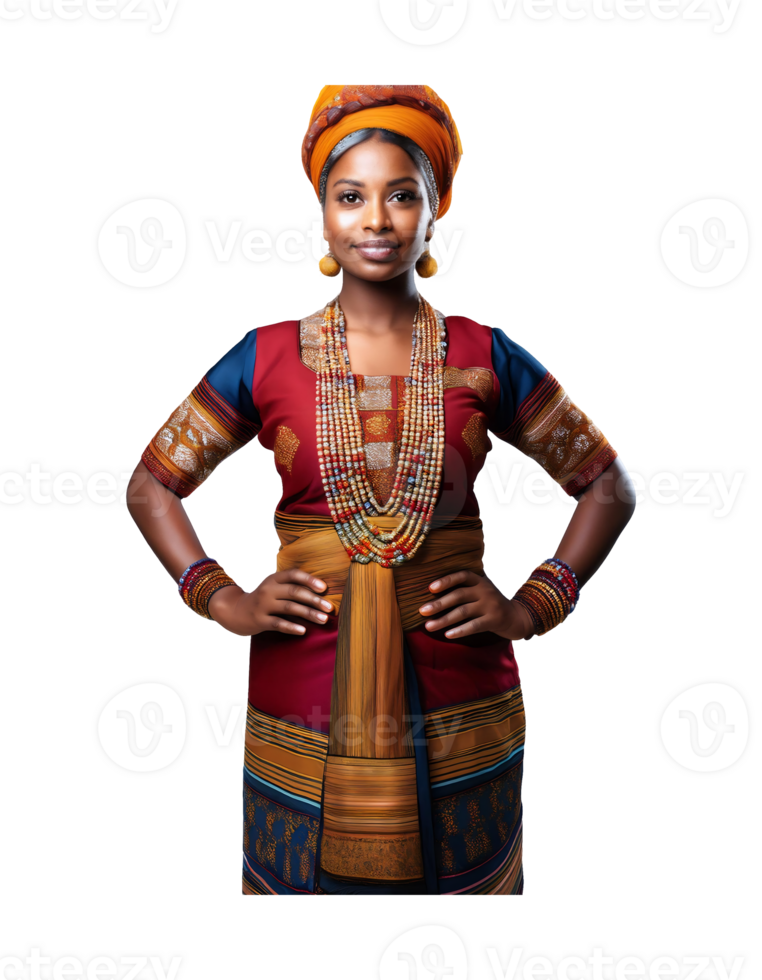 en kvinna i traditionell Kläder poser för en Foto png