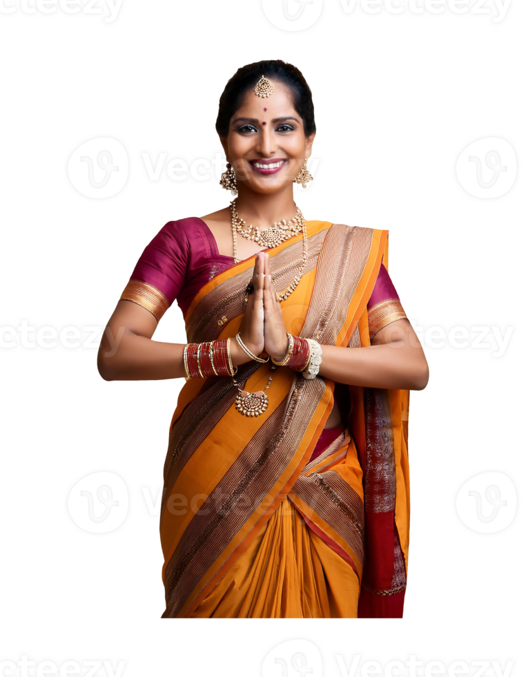 A woman in a sari is smiling png