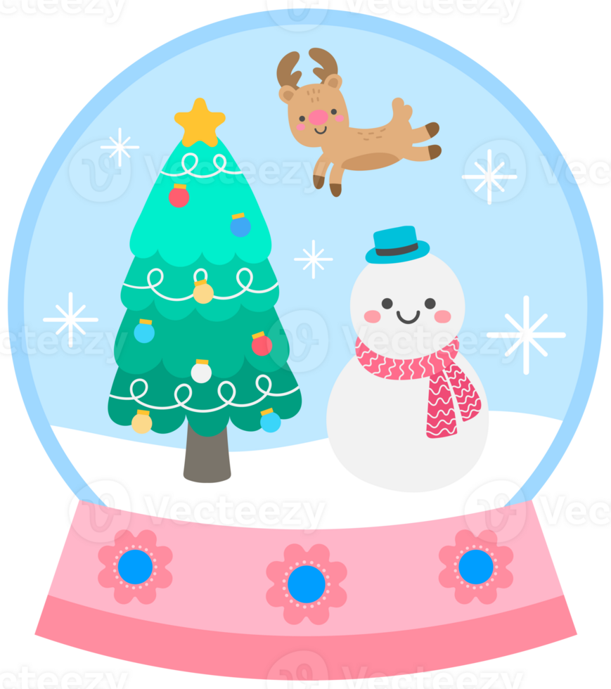 Cute Musical Christmas Snow Globe png