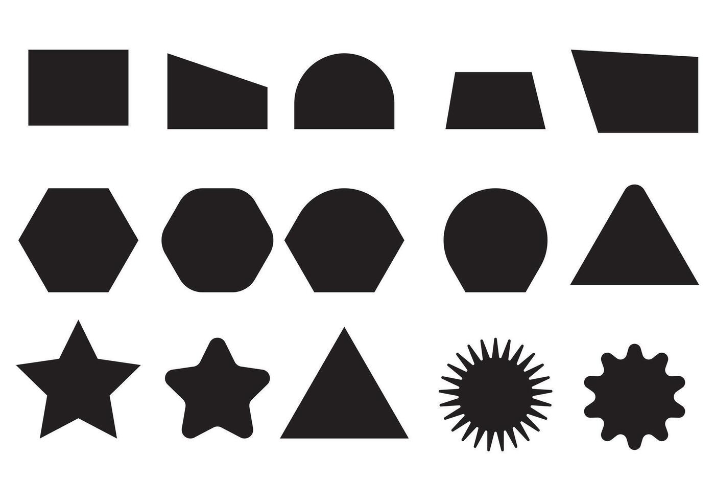 Different shape outline color vector