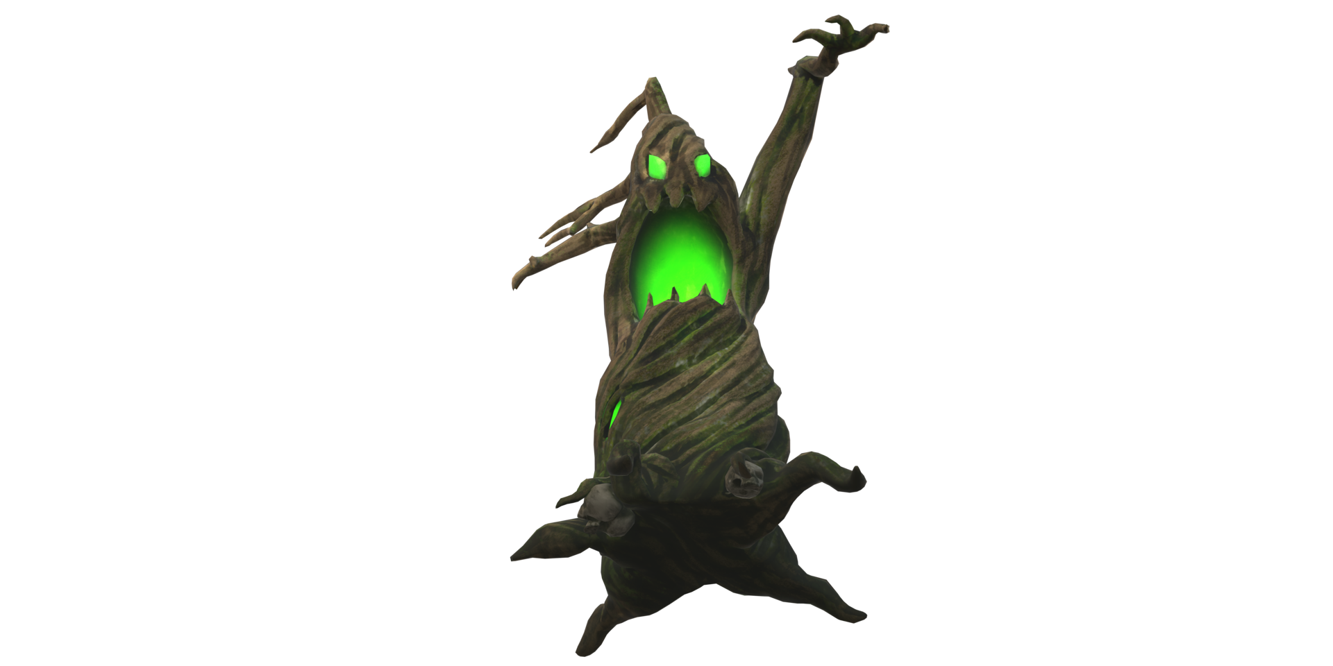 Monster Scary Tree flying isolated on a Transparent Background png