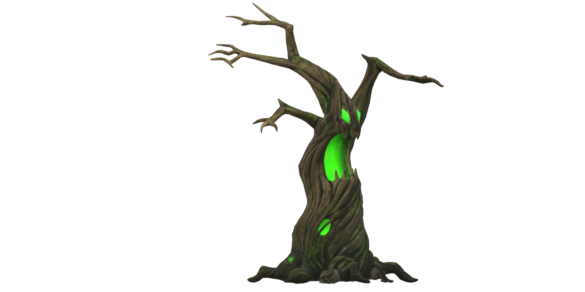 Angry Monster Scary Tree isolated on a Transparent Background png