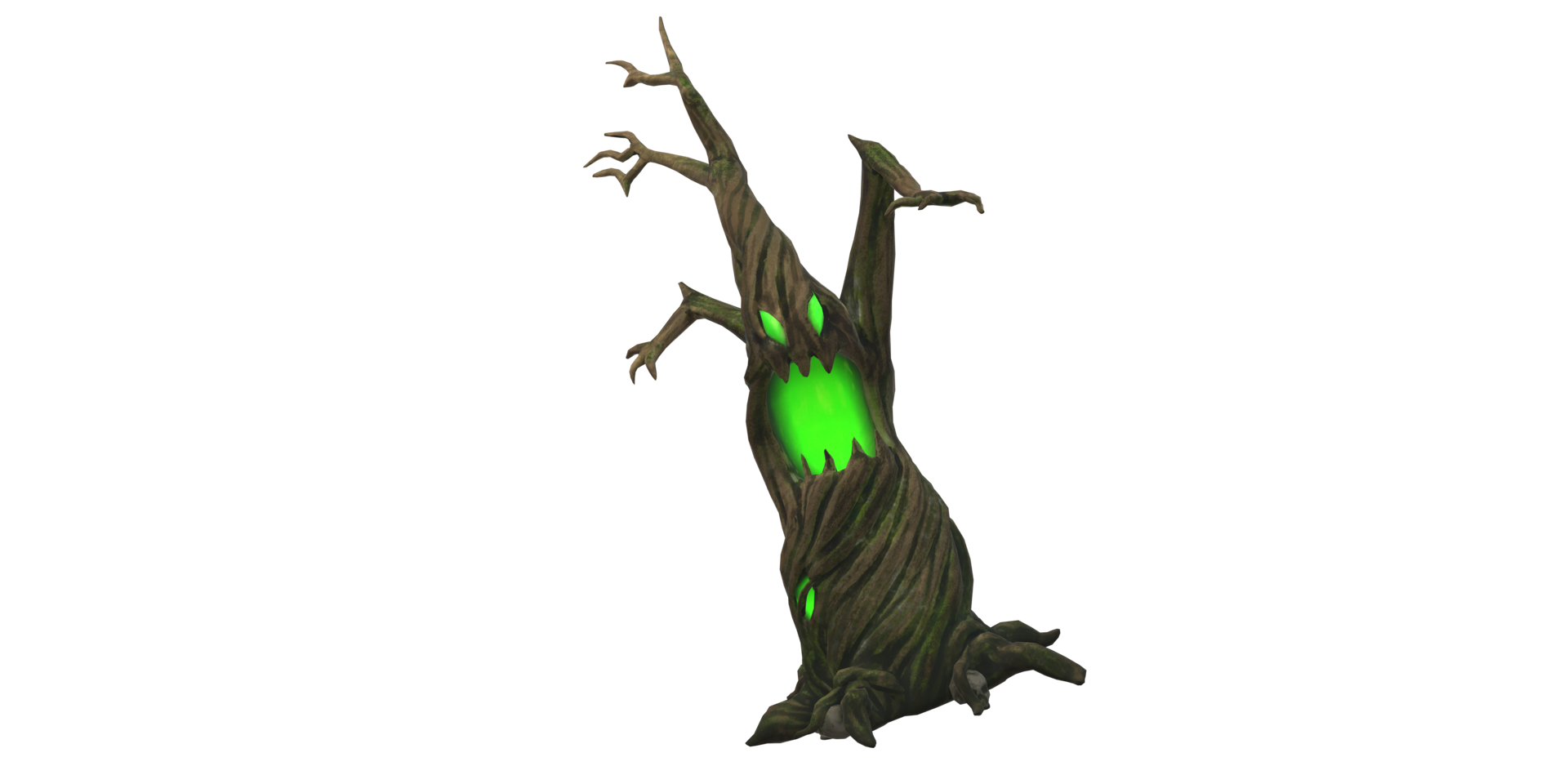 Monster Scary Tree creature isolated on a Transparent Background png