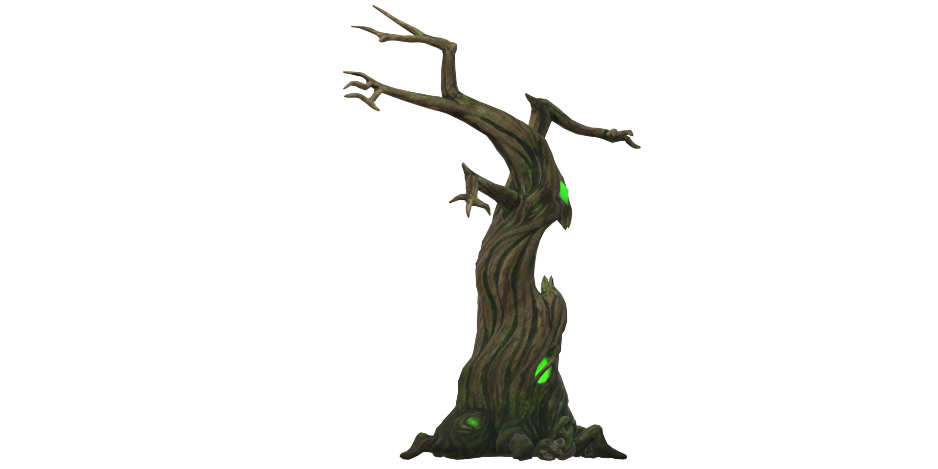 Witch Monster Scary Tree isolated on a Transparent Background png
