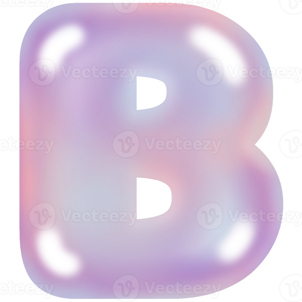 Pastel Bubble Letter B png