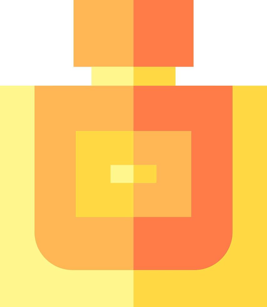 A perfume bottle with a yellow and orange background vector