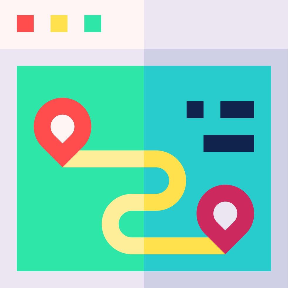 A map with a pin pointing to a location vector