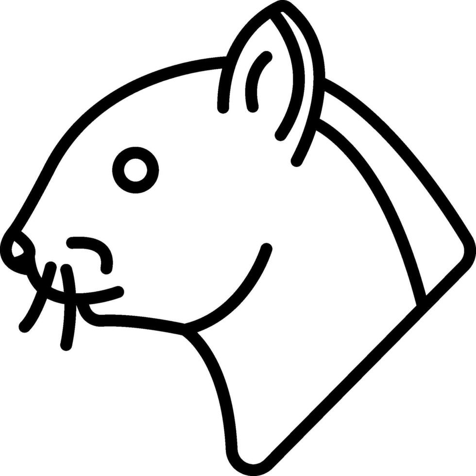 A black and white drawing of a rat vector