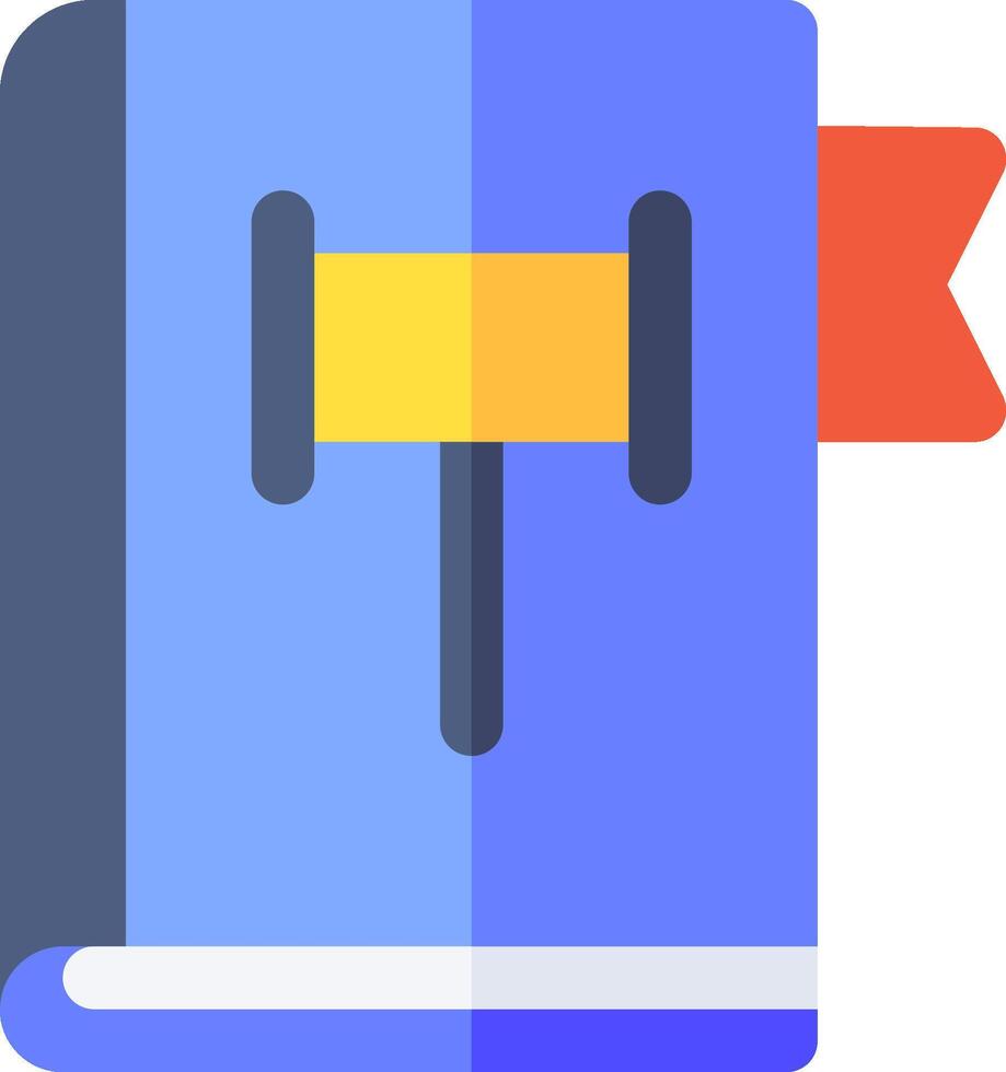 A blue book with a yellow ribbon on it vector
