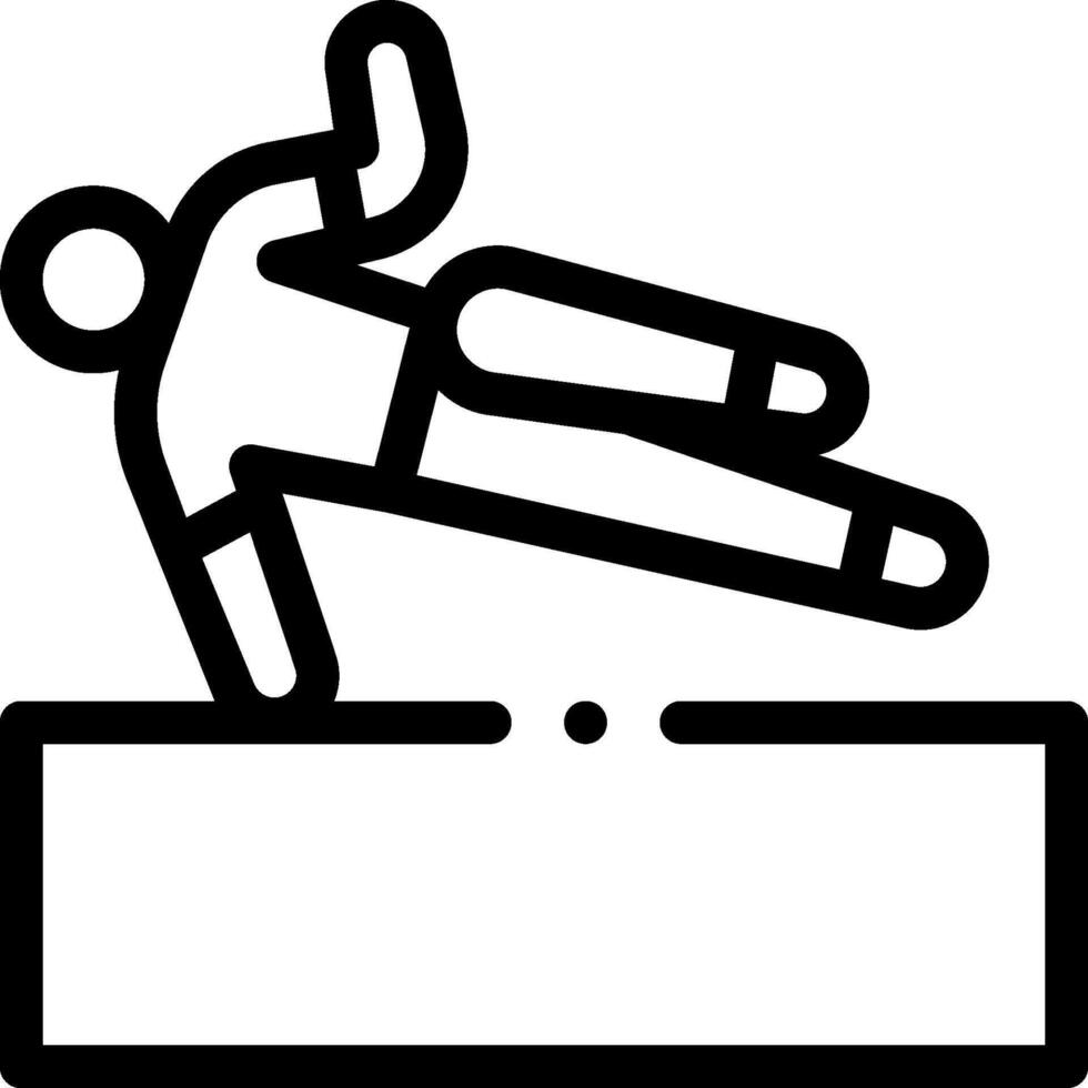 A black and white illustration of a man on a trampoline vector