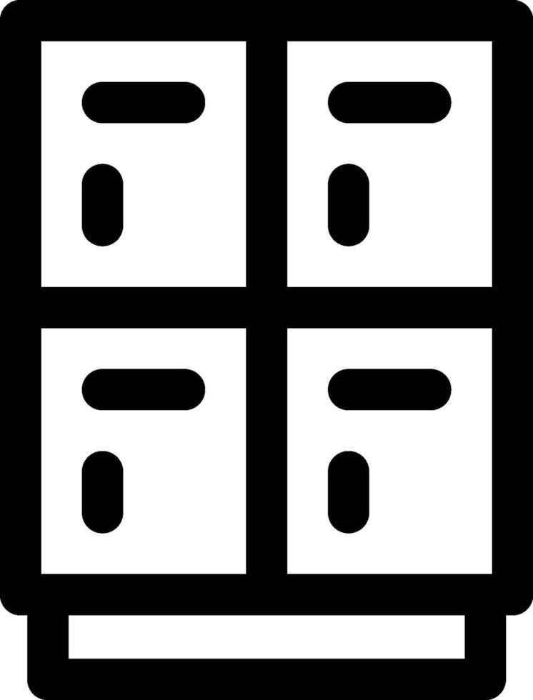 A black and white image of a cabinet vector