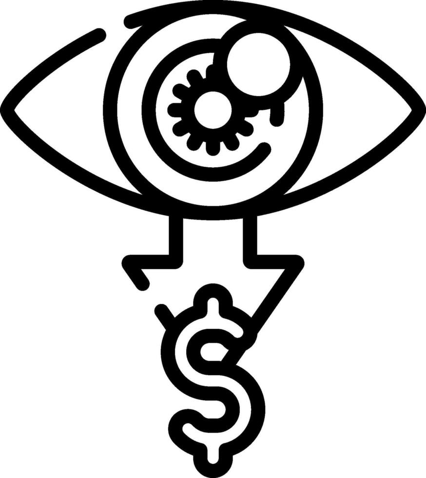 An eye with a dollar sign on it vector
