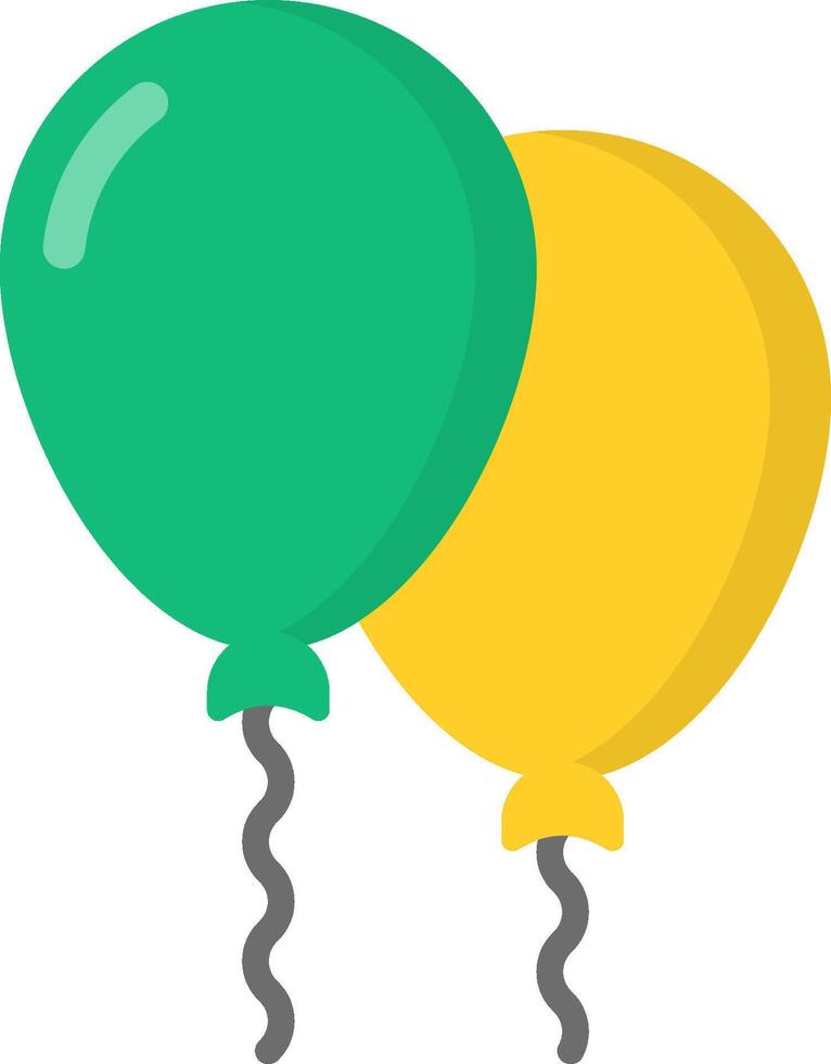 Two green and yellow balloons on a white background vector