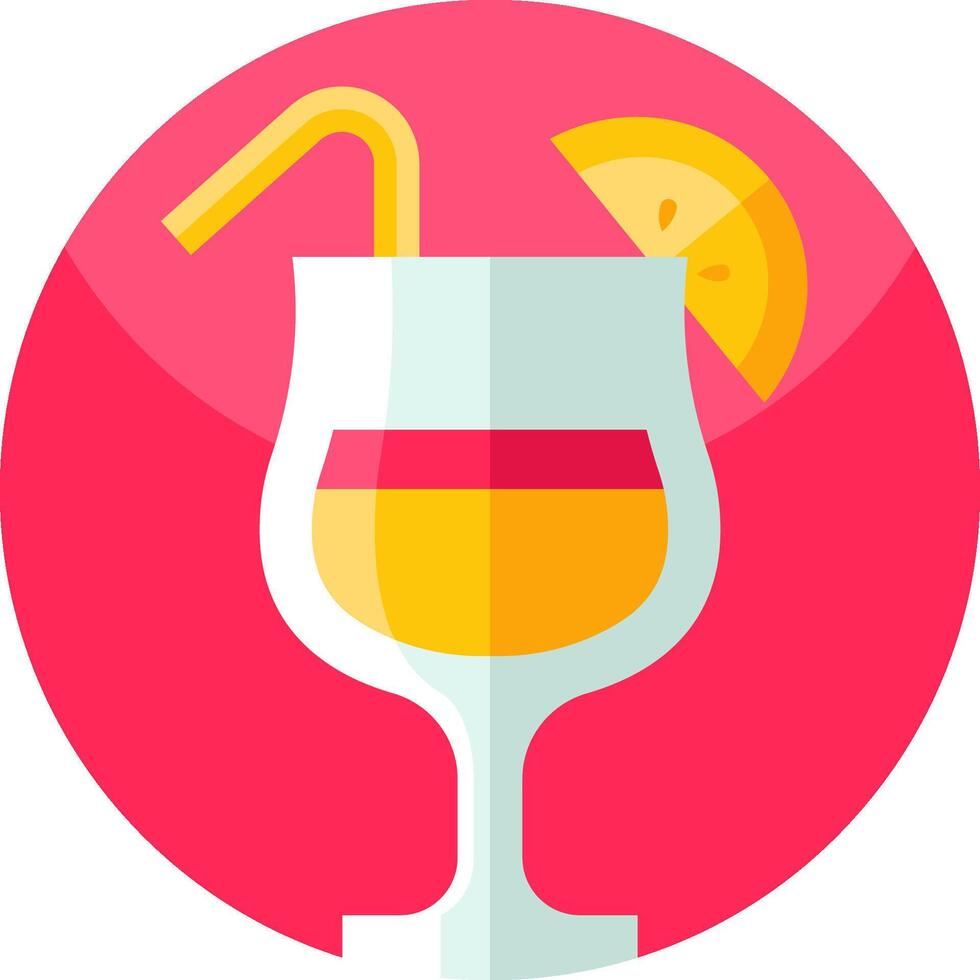 A drink with a straw and orange slice vector