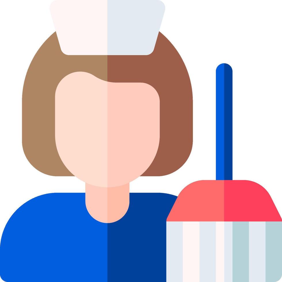 A nurse holding a broom and a brush vector