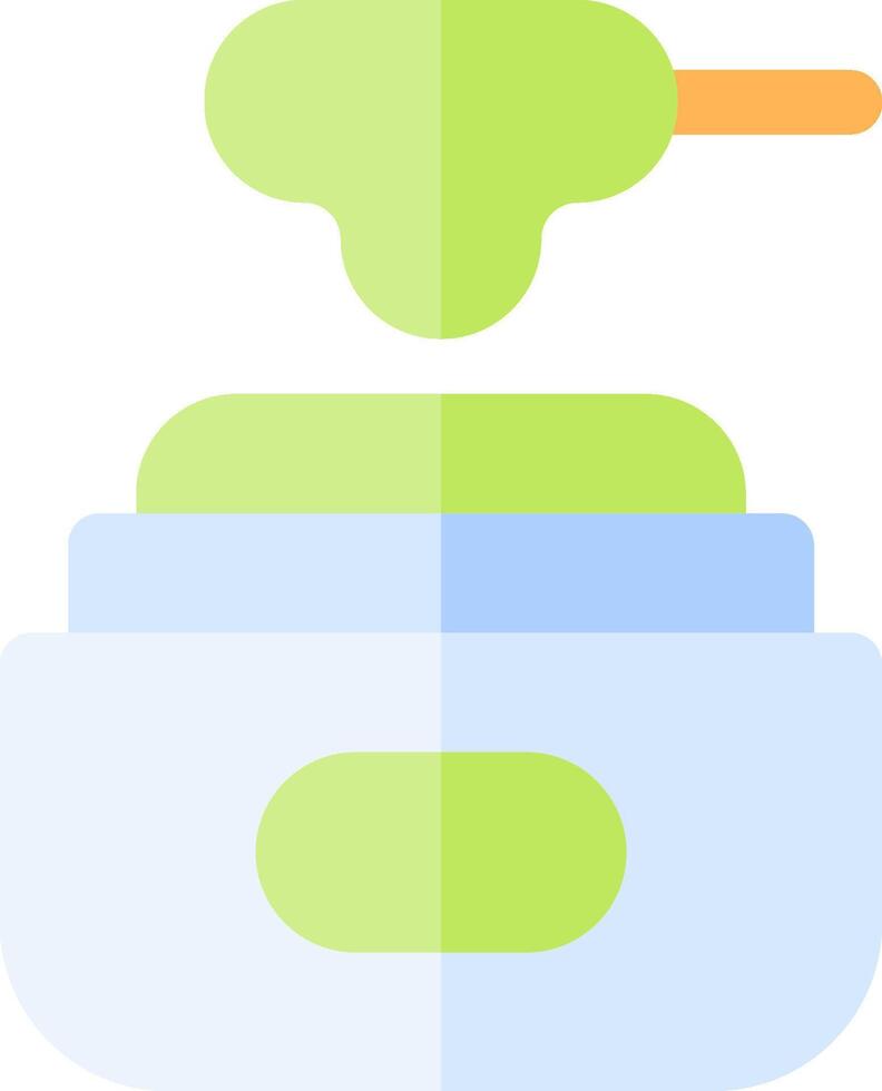 A green and blue container with a spoon vector