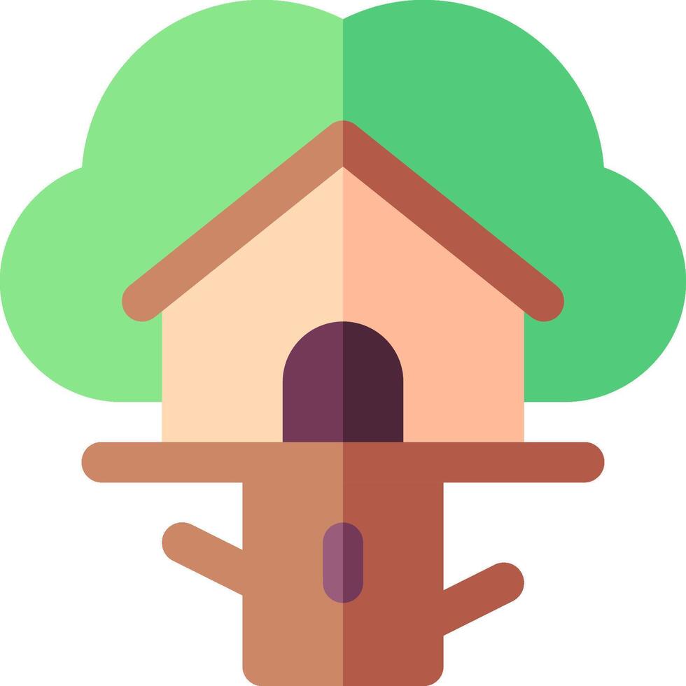 A birdhouse with a tree on top vector