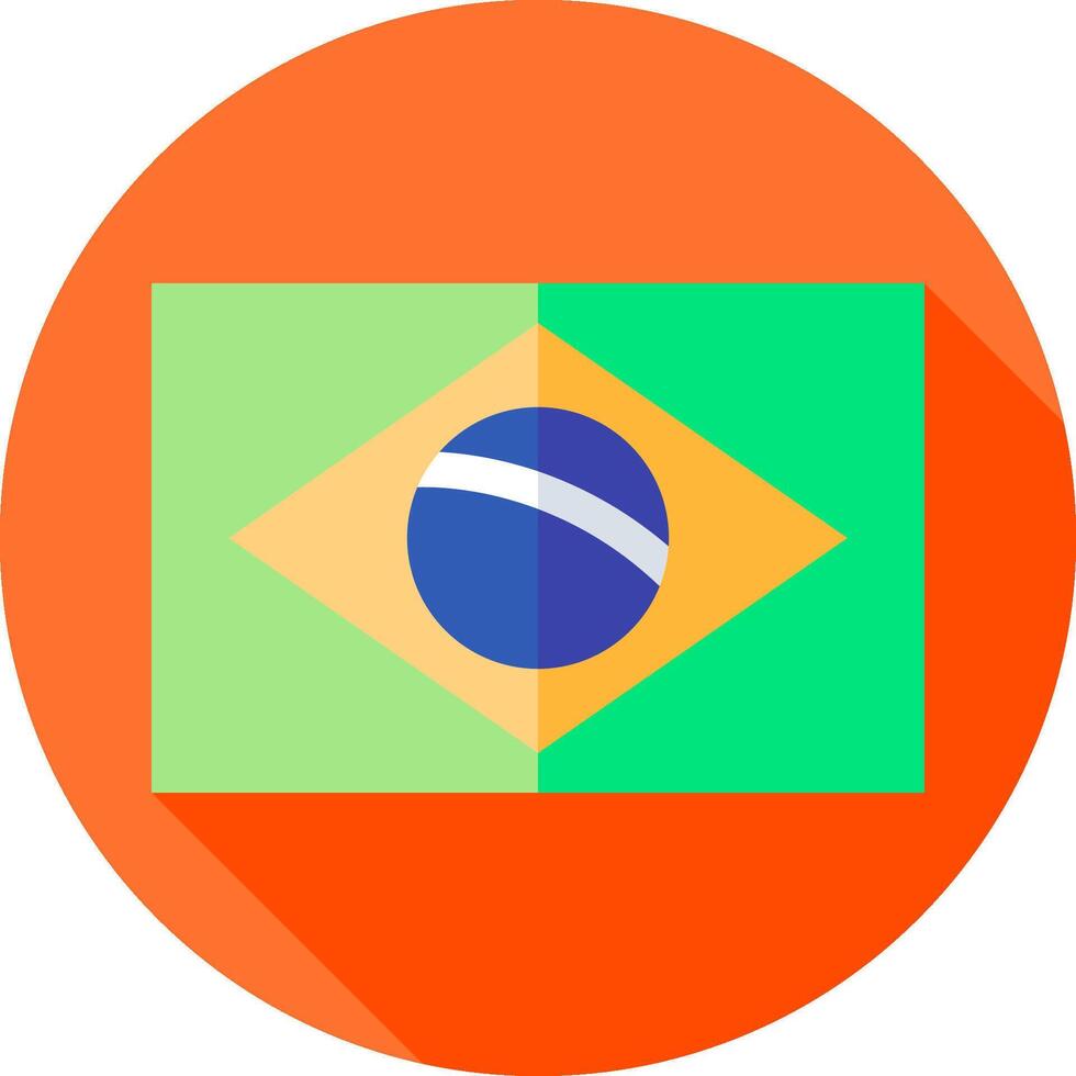 Brazil flag icon flat design vector
