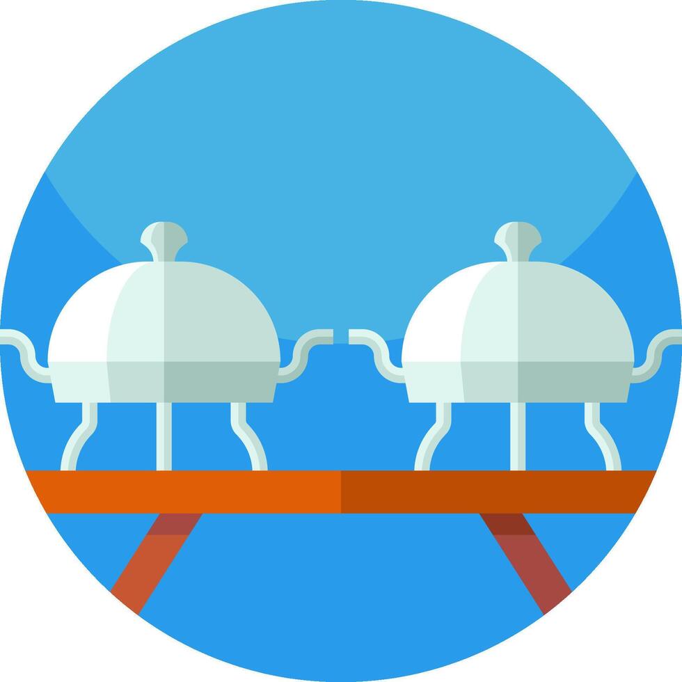 Two white trays with two covers on top of them vector